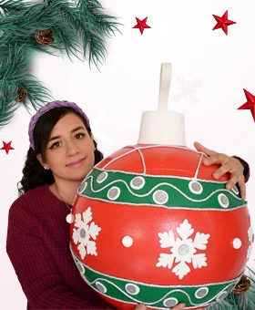 Esfera navideña gigante hecha con pelota de plástico, decoración DIY para Navidad