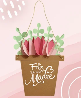 Maceta de papel decorativa con flores, ideal para regalar en el Día de la Madre